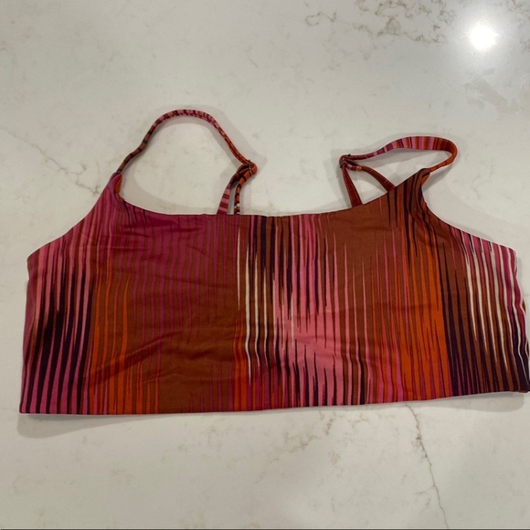 Athleta Bikini TOP Swim Beach Ibiza Pink and Brown Resort Vacation Size Large - Picture 3 of 7